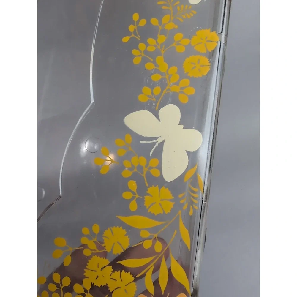 Wolff Acrylic Tissue Box Holder Mount Yellow/Cream Butterflies 10